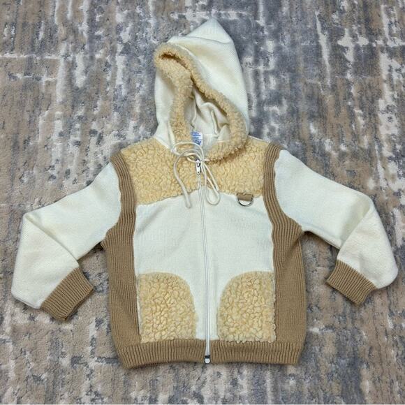 Vintage 1970's Nann Knits Acrylic Fleece Hooded Sweater Jacket Toddler Size 3T - Picture 1 of 9